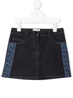 Fendi Kids джинсовая юбка с логотипом FF