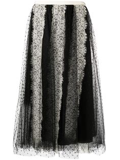 RED Valentino юбка миди А-силуэта с цветочным кружевом