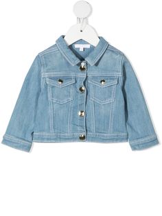 Chloé Kids джинсовая куртка с эффектом потертости