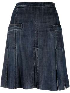 Chanel Pre-Owned джинсовая юбка с декоративными швами