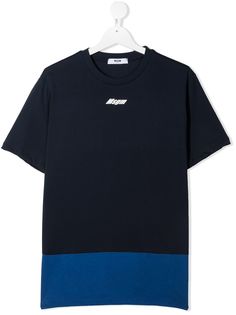 MSGM Kids футболка в стиле колор-блок с логотипом