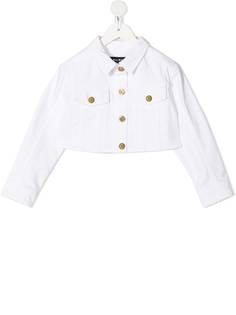 Balmain Kids укороченная джинсовая куртка