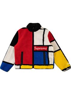 Supreme двусторонняя куртка в стиле колор-блок
