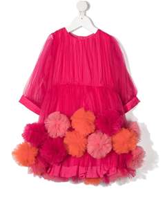 Raspberry Plum платье миди с помпонами