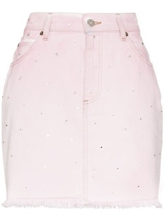 Miu Miu джинсовая юбка мини с кристаллами