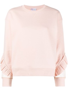 RED Valentino толстовка с круглым вырезом и оборками