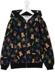 Moschino Kids худи на молнии с принтом Teddy Bear