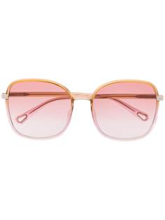 Chloé Eyewear солнцезащитные очки Franky в массивной квадратной оправе