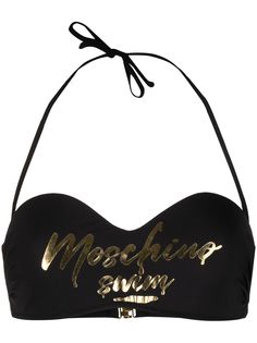 Moschino лиф бикини с логотипом и вырезом халтер