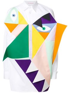 Walter Van Beirendonck рубашка с декором в стиле кубизма
