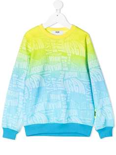 Msgm Kids футболка с эффектом градиента и логотипом