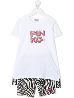 Pinko Kids комплект из шортов и футболки с логотипом