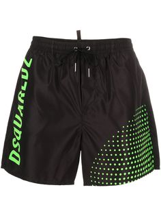Dsquared2 плавки-шорты в горох с логотипом