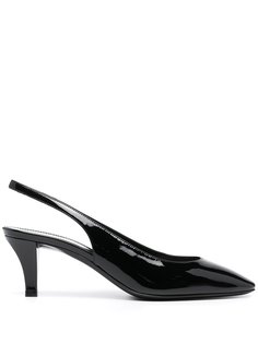 Saint Laurent лакированные туфли с ремешком на пятке