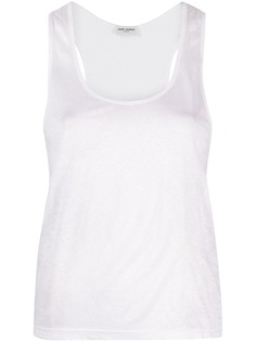 Saint Laurent полупрозрачный топ с U-образным вырезом