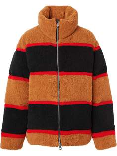 Burberry жаккардовый пуховик в стиле колор-блок
