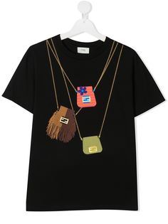 Fendi Kids футболка с принтом