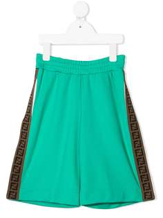Fendi Kids спортивные шорты с узором FF на лампасах
