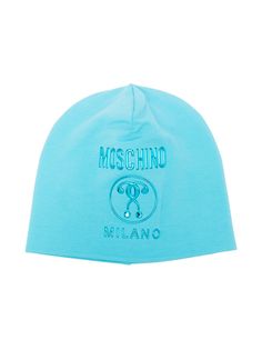 Moschino Kids шапка бини с аппликацией логотипа