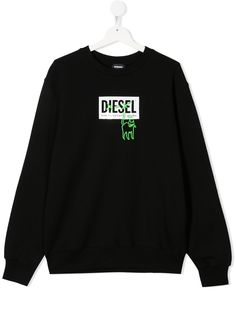 Diesel Kids толстовка с круглым вырезом и логотипом