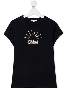 Chloé Kids футболка с вышивкой