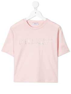 Pinko Kids футболка с логотипом из блесток