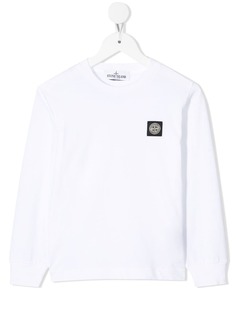 Stone Island Junior топ с длинными рукавами и нашивкой-логотипом