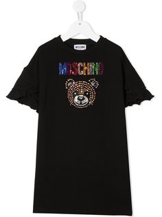 Moschino Kids платье-футболка со стразами