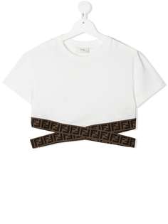 Fendi Kids укороченный топ с логотипом