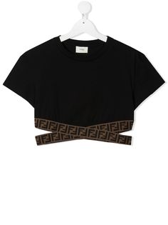 Fendi Kids укороченный топ с логотипом