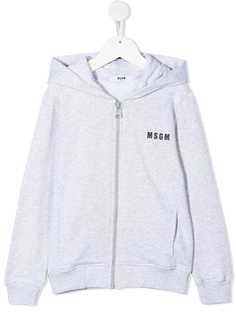 MSGM Kids худи на молнии с логотипом