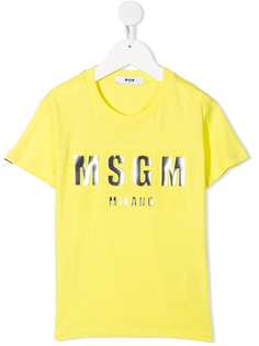 MSGM Kids футболка с тисненым логотипом