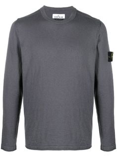 Stone Island топ с длинными рукавами и нашивкой-логотипом