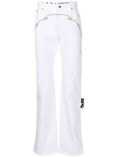 Off-White расклешенные джинсы в стиле вестерн