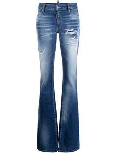 Dsquared2 расклешенные джинсы с эффектом потертости