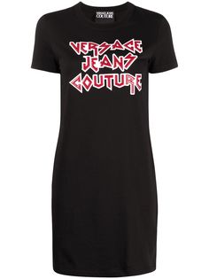 Versace Jeans Couture платье-футболка с декорированным логотипом