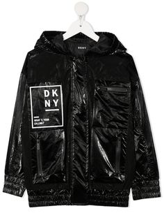 Dkny Kids глянцевая куртка с капюшоном