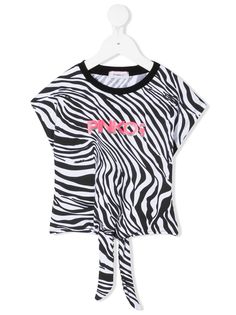 Pinko Kids блузка с зебровым принтом и логотипом