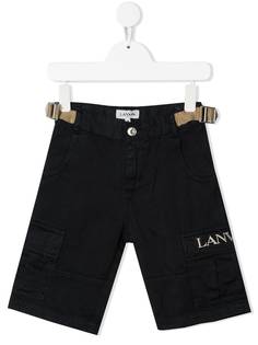 LANVIN Enfant шорты карго с вышитым логотипом