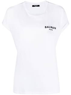Balmain футболка с фактурным логотипом