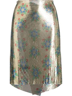Paco Rabanne декорированная юбка с запахом
