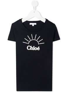 Chloé Kids футболка с круглым вырезом и логотипом