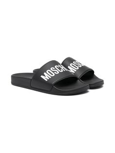 Moschino Kids шлепанцы с логотипом