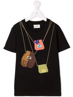 Fendi Kids футболка с принтом