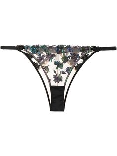 Fleur Du Mal сетчатые трусы Prisma с цветочной вышивкой