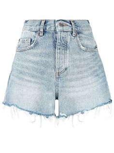 LIU JO шорты с завышенной талией и эффектом потертости