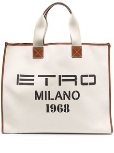 Etro сумка-тоут из канваса с логотипом