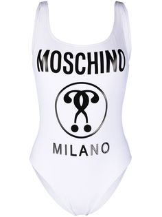 Moschino купальник с логотипом и U-образным вырезом