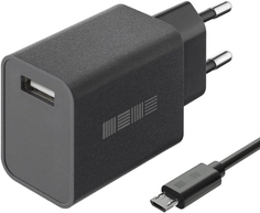 Сетевое зарядное устройство InterStep New RT: 1xUSB 2A, microUSB, 1 м, Black (IS-TC-MC1UBK12W-000B210)