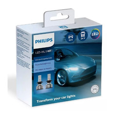 Лампа автомобильная светодиодная Philips 11972UE2X2, H7, 12/24В, 20Вт, 6500К, 2шт